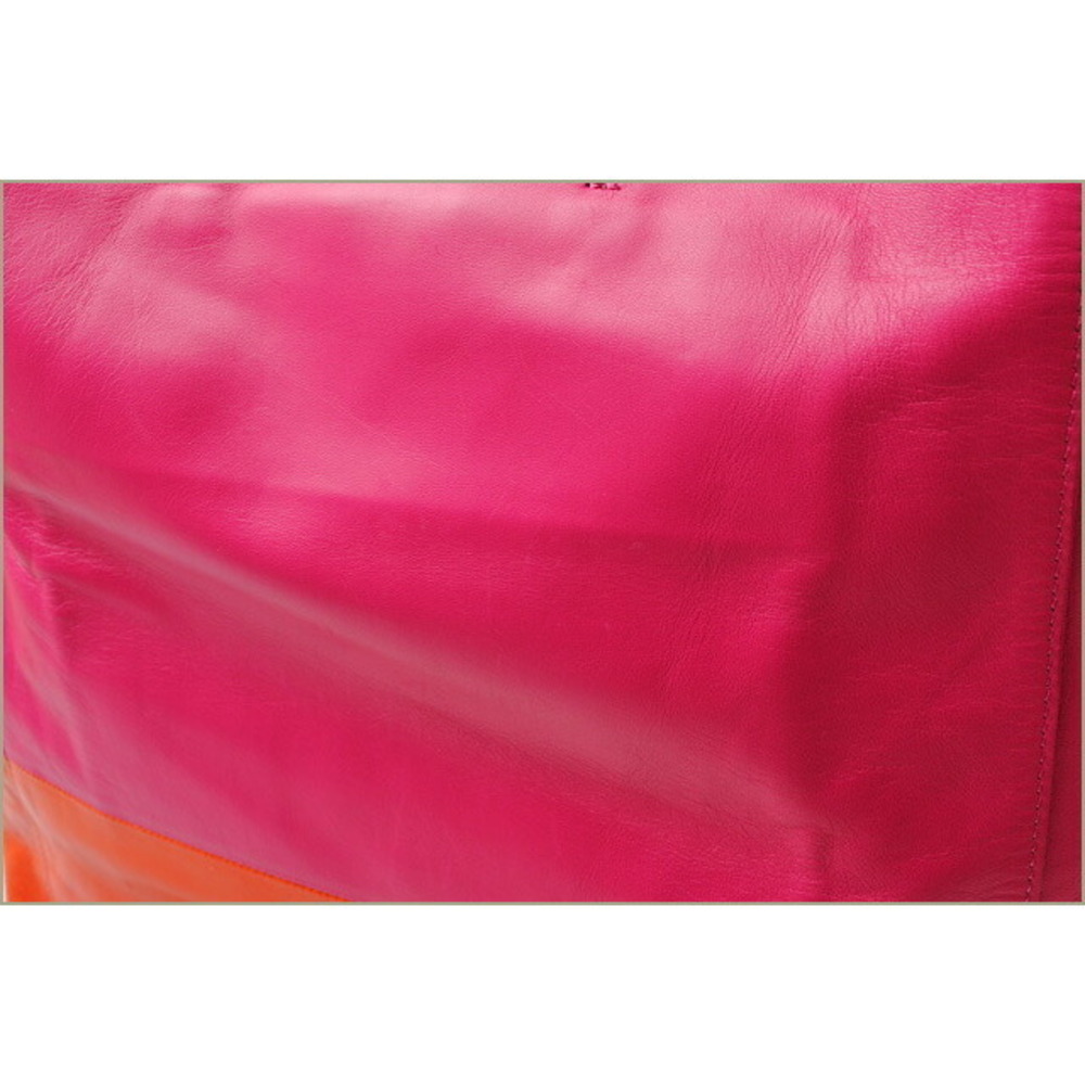Celine Bi Cabas Tote Bag Hibiscus Orange Calfskin great - Picture 4 of 7